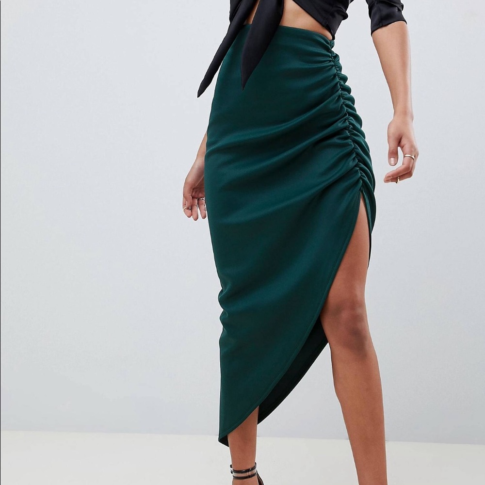 Asos scuba skirt with ruching detail